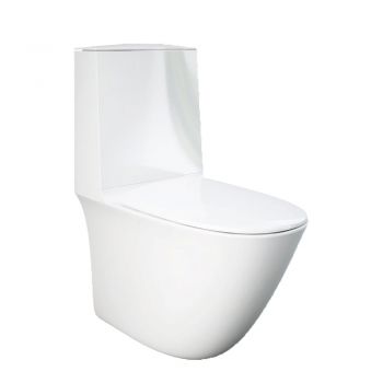 RAK-Sensation Rimless Close Coupled Fully Back to Wall WC Pan, Cistern and Soft Close Seat