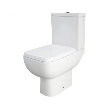 RAK-Series 600 Close Coupled Open Back WC Pan, Cistern and Wrap Over Soft Close Seat