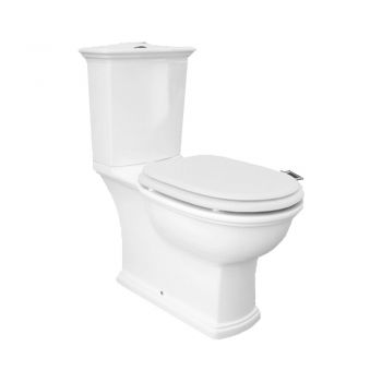 RAK-Washington Open Back WC With Push Button Cistern and Matt White Soft Close Seat (Wood)
