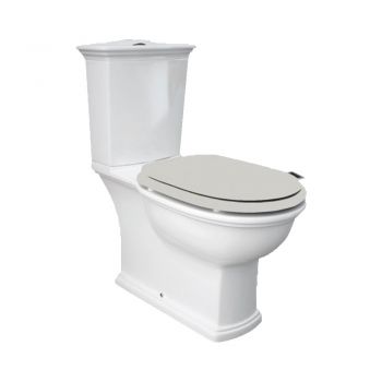 RAK-Washington Open Back WC With Push Button Cistern and Matt Greige Soft Close Seat (Wood)
