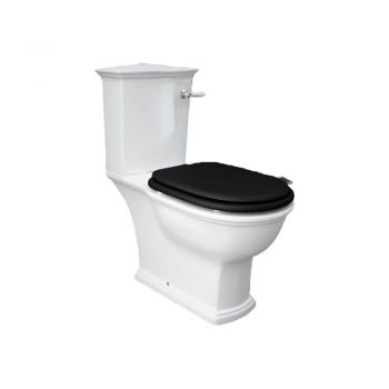 RAK-Washington WC With Lever Handle with Matt Black Soft Close Seat (Wood)