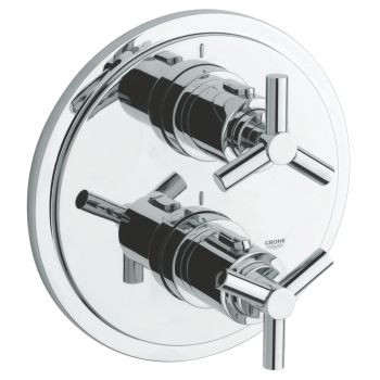 Grohe Atrio Thermostat with integrated 2-way diverter
for bath or shower with more than one outlet 