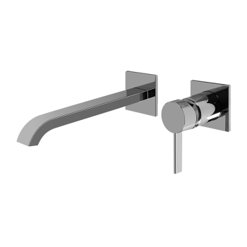 Graff QUBIC Wall-mounted basin mixer with 23.4-cm spout - exposed parts
