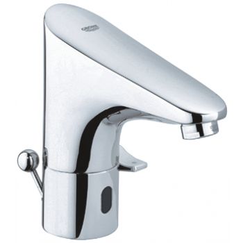 Grohe Europlus E Infra-red electronic basin mixer 1/2" with mixing 
 device, adjustable temperature limiter and waste set