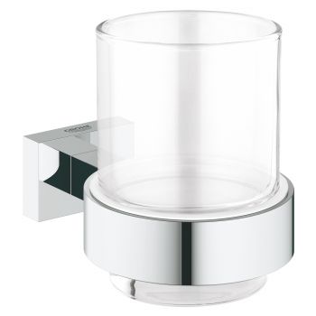 Grohe Essentials Cube Crystal glass with holder 