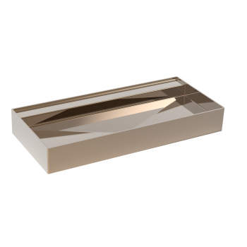 Saneux ICON 100 x 45 cm Vessel basin NO /TH - Sit on only - Polished Platinum