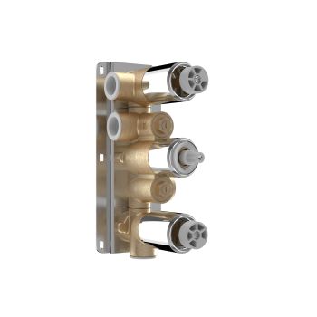 Saneux Thermostatic valve body of 3-hole, three outlets