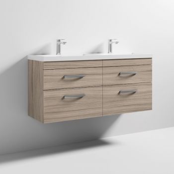 1200 WH 4-Drawer Vanity & Double Basin - ATH043C
