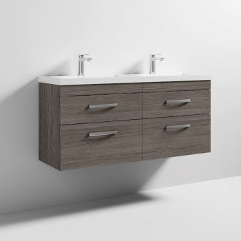 1200 WH 4-Drawer Vanity & Double Basin - ATH046C