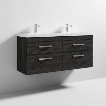 1200 WH 4-Drawer Vanity & Double Basin - ATH047C
