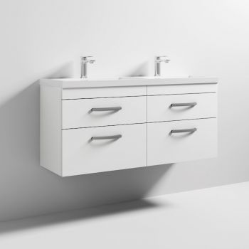 1200 WH 4-Drawer Vanity & Double Basin - ATH048C