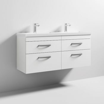 1200 WH 4-Drawer Vanity & Double Basin - ATH048F