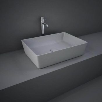 RAK-Feeling 50cm Rectangular Counter Top Wash Basin  in Matt Grey