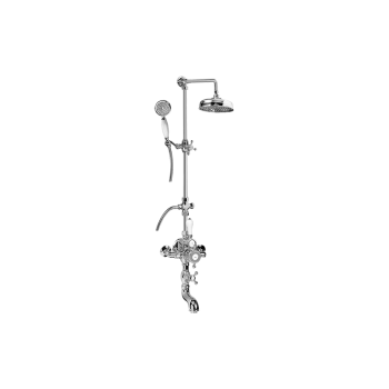 Graff Thermostatic wall-mounted shower system with bathtub spout, handshower and showerhead