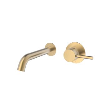 Saneux COS Wall Mounted Mixer - 2 Plates Brushed Brass