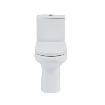 Compact Rimless Close Coupled Toilet with Soft-Close Seat