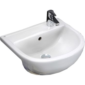 Compact 550mm Semi-Recessed Basin - 1 Tap Hole