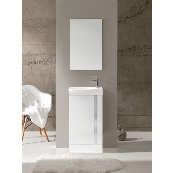 Elegance Floor-Standing Cloakroom Unit and Mirror Set - Gloss White