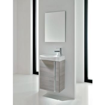 Elegance Wall-Hung Cloakroom Unit and Mirror Set - Sandy Grey