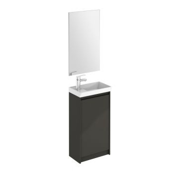 Enjoy 450mm Floor-Standing Cloakroom Vanity Unit & Mirror Set - Anthracite