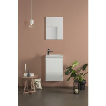 Enjoy 450mm Wall-Hung Cloakroom Vanity Unit & Mirror Set - Gloss White