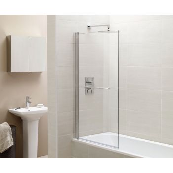 Identiti² 6mm Square Single Bath Screen with Towel Rail