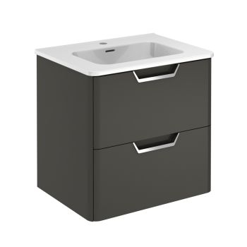 Life 600mm 2 Drawer Wall-Hung Vanity Unit - Anthracite