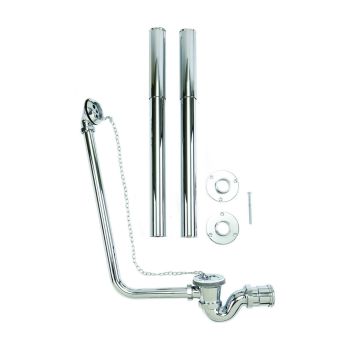 Exposed Ball and Chain Bath Waste Kit with P-Trap & Pipe Shrouds