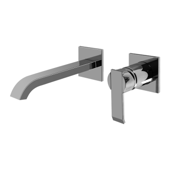 Graff QUBIC Wall-mounted basin mixer with 19cm spout - exposed parts