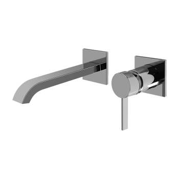 Graff QUBIC Wall-mounted basin mixer with 19cm spout - exposed parts - 2371800