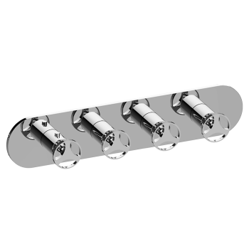 Graff HARLEY M-Series Valve horizontal Trim with Four Handles - Trim only