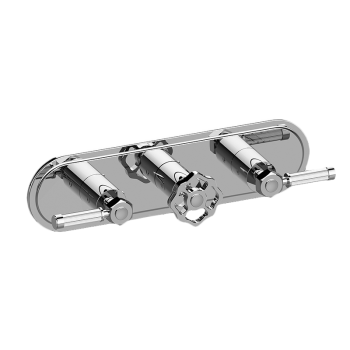 Graff VINTAGE M-Series Valve horizontal Trim with Three Handles - Trim only