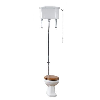 Holborn High-Level Toilet with Wooden Quick-Release Seat