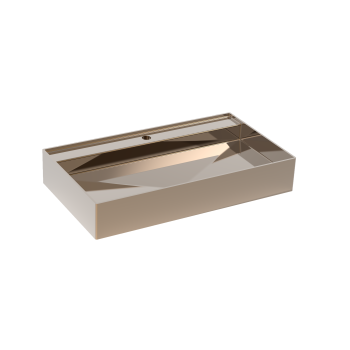 Saneux ICON 80 x 45 cm Vessel basin 1 /TH - Sit on only - Polished Platinum