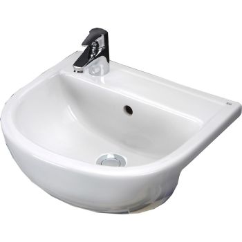 Compact 450mm Semi-Recessed Basin - 1 Tap Hole LH