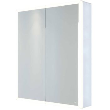RAK-Pisces 600x700 LED Illuminated Mirrored Cabinet with demister,shavers socket and infra red switch