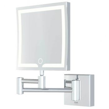 RAK-Demeter LED Illuminated Square 3x Magnifying Mirror with touch sensor switch