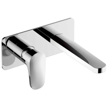 RAK-Portofino Wall Mounted Basin Mixer with Back Plate in Brushed Gold