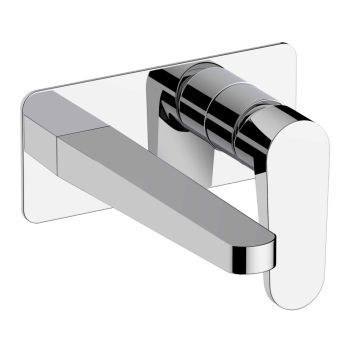 RAK-Ischia Wall Mounted Basin Mixer with Back Plate in Brushed Nickel