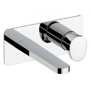 RAK-Positano Wall Mounted Basin Mixer with Back Plate in Brushed Nickel