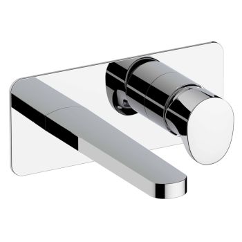 RAK-Positano Wall Mounted Basin Mixer with Back Plate in Chrome