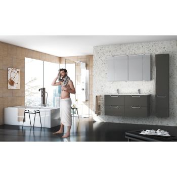 Life 1200mm Double Basin Wall-Hung Vanity Unit - Anthracite