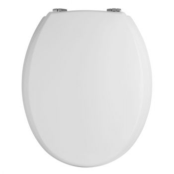 Trad Round Toilet Seat Chrome Hinges - NTS302