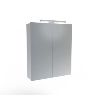Saneux OLYMPUS H700 x W600 (2 Door) illuminated cabinet 4500K Top lighting profile, Demister Pad & Mirrored back