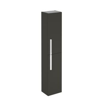 Onix Tall Wall Unit with Chrome Handles - Grey Gloss