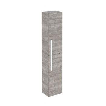 Onix Tall Wall Unit with White Handles - Sandy Grey