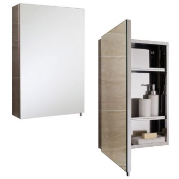 RAK-Cube Stainless Steel Single Cabinet with Single Mirrored Door (H)600x(W)400x(D)120mm