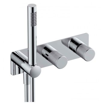 RAK-Amalfi Horizontal Dual Outlet Thermostatic Concealed Shower Valve with Handset in Chrome