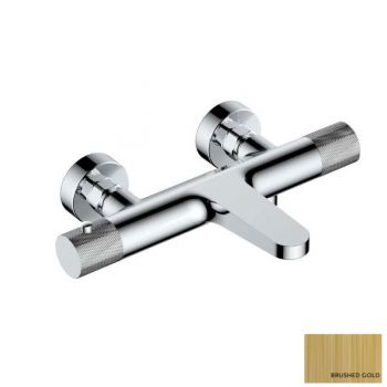 RAK-Amalfi Wall Mounted Exposed Thermostatic Bath Shower Mixer in Brushed Gold