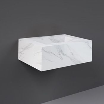RAK-Precious 600mm Wall Mounted Counter Wash Basin with 0th in Carrara